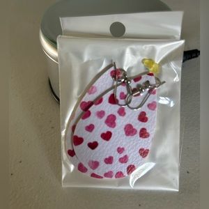 Valentine Hearts Faux Leather Earrings